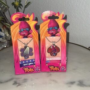 Trolls Necklace Set with Colorful Pendants Braceets